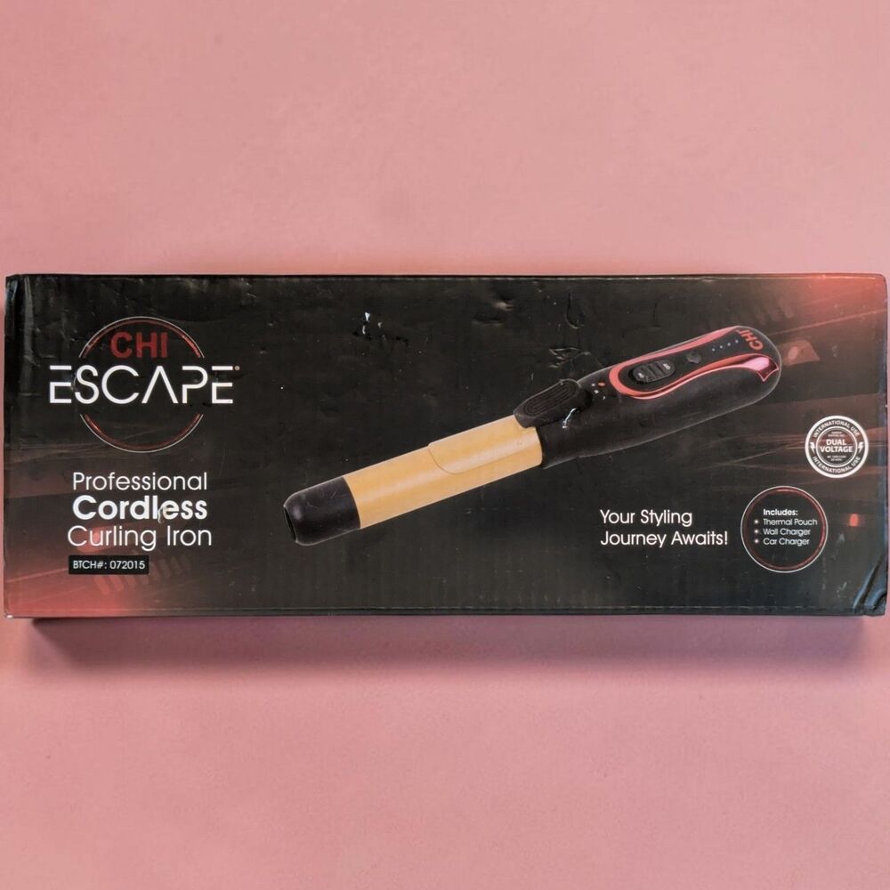 CHI Escape Professional Cordless 1" Ceramic Curling Iron Dual Power Car Charger